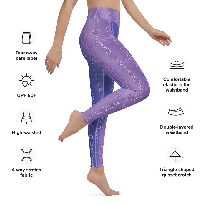 Thumbnail: Purple Haze. Garment specifications High-waisted leggings in XS-XL, four-way stretch, squat-proof, precision-cut.