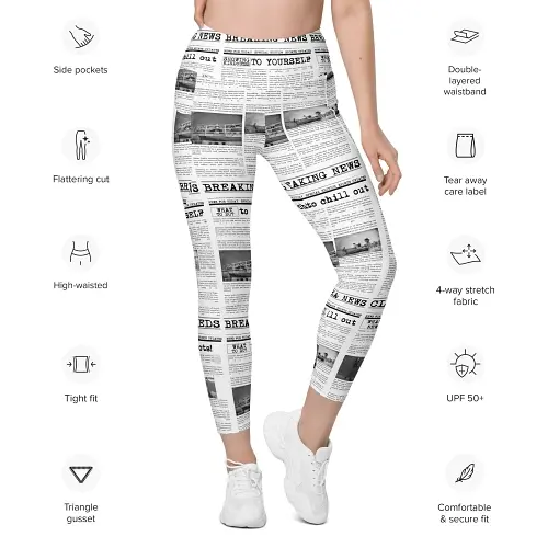 Thumbnail: Garment specifications leggings 74% polyester 26% spandex UPF50 pockets sizes 2XS‑6XL