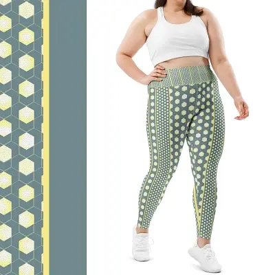 Thumbnail: Woman wearing 2XL-6XL gothic green leggings posing confidently near a café