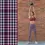 Thumbnail: Adult in gingham plaid leggings in navy and red against a neutral background