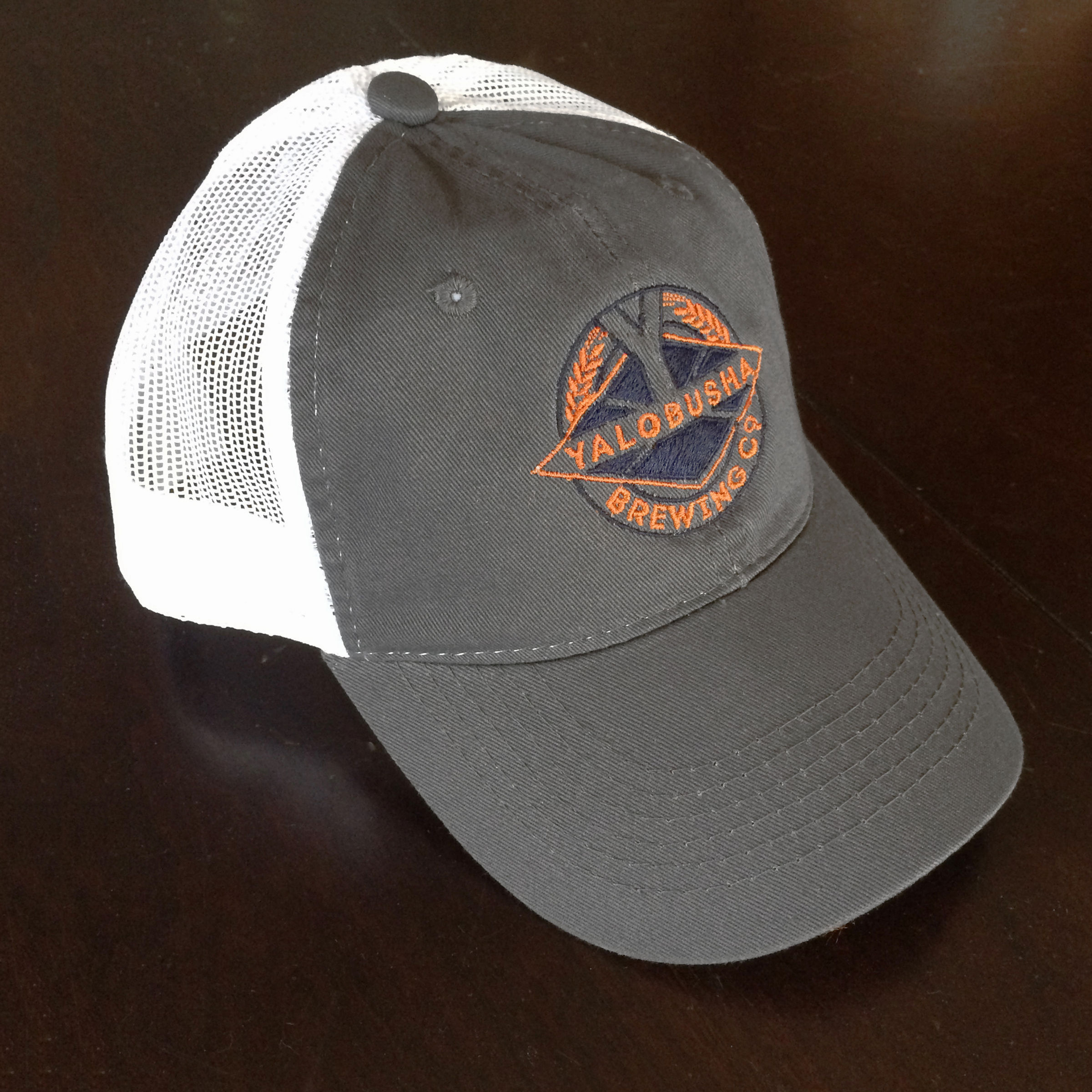 Yalo Gray Trucker (Orange/Navy Logo)