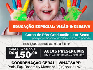 Inscreva-se no Curso de Especialização em Educação especial e inclusiva da FAESPA