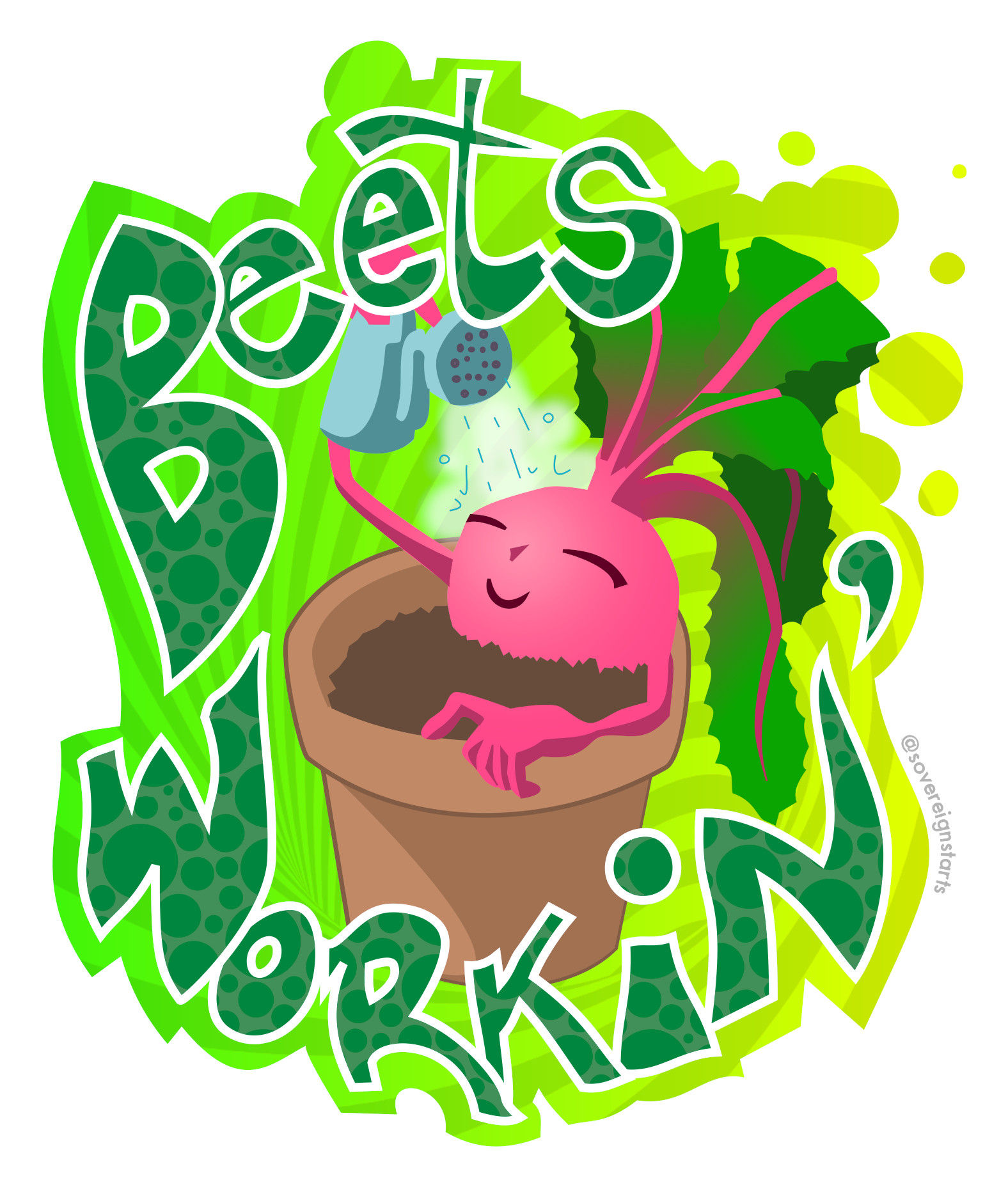 Beets Workin' Sticker