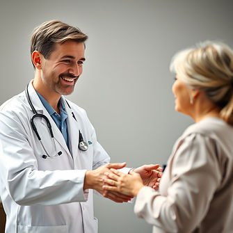 A doctor smiling and greeting a patient.jpg