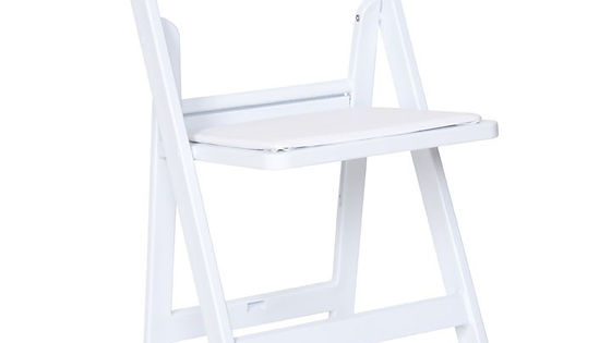 Chair, White Resin Padded