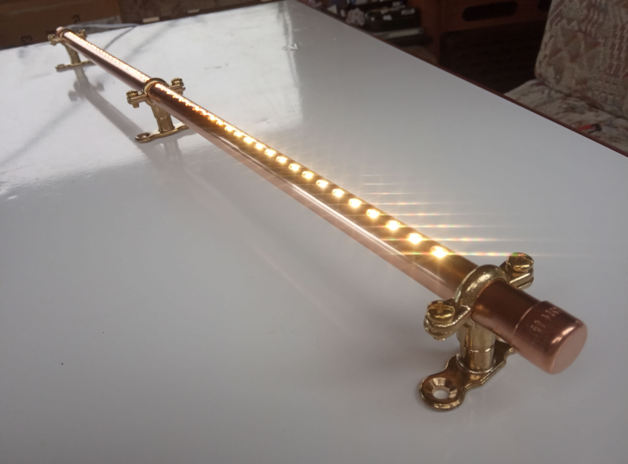 65cm / 25.5 inch 12V LED Touch Dimmable with Brass Munsen Rings