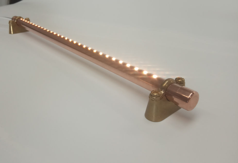 Thumbnail: 2x 35cm / 14" 12V Copper Light Fixtures, Touch Dimmer or Push Switch