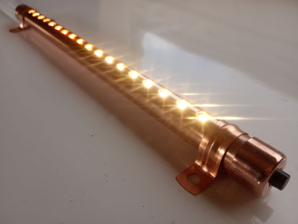 Thumbnail: 2x 25cm / 10” Mains Plugin Copper Lights, Touch Dimmable or Push Switch