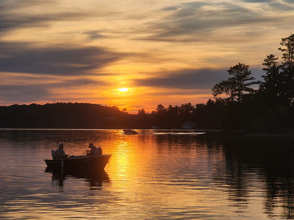 Fishing boat at sunset