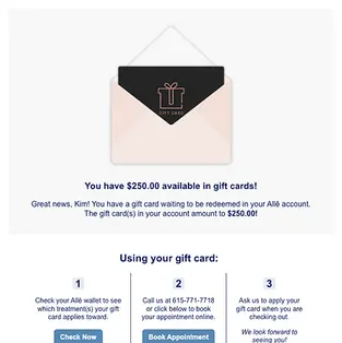 Unused gift cards