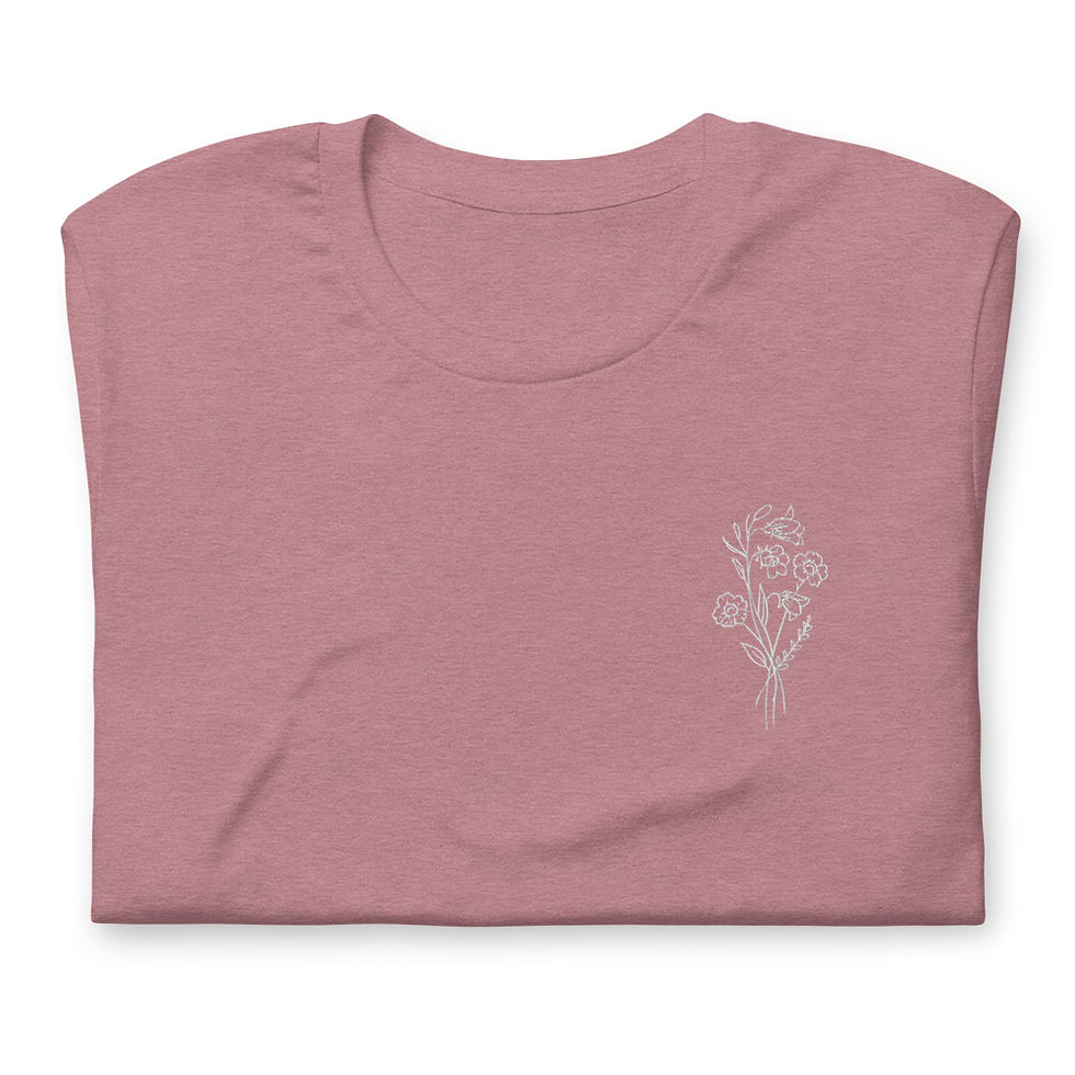 Thumbnail: Floral Heather Embroidered T-Shirt (Unisex)