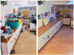 Chambre encombrée avant et après tri par une coach en rangement à Montpellier