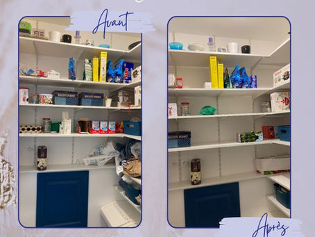 Avant - après rangement d'un cellier