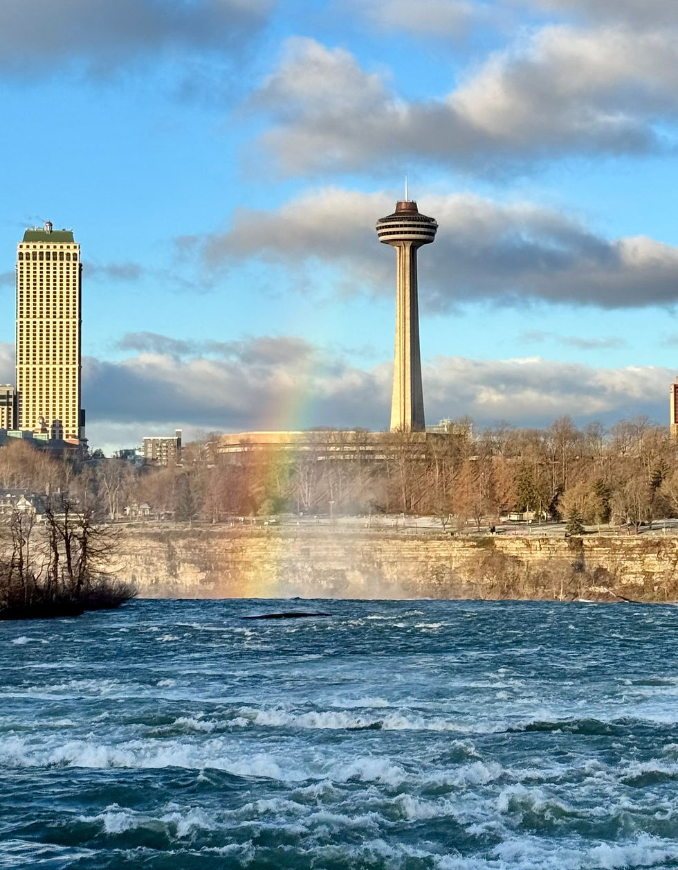 rainbow at Niagara Falls on US side