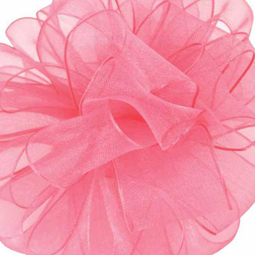 Offray WIRED ORGANZA 5/8'' PRTY PINK 25 YARDS