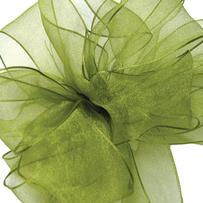 Offray WIRED ORGANZA 5/8'' BASIL 25 YARDS