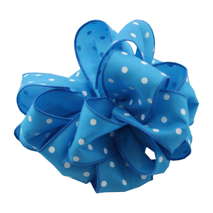 Offray WIRED POLKA 1 1/2'' TURQUOISE 50 YARDS