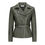 Thumbnail: Barbara Bechta- Green Leather Biker Jacket