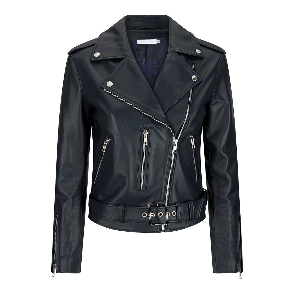 Navy-Blue Leather Jacket