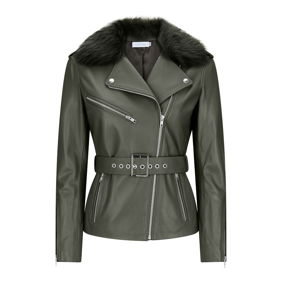 Barbara Bechta-Leather Biker Jacket