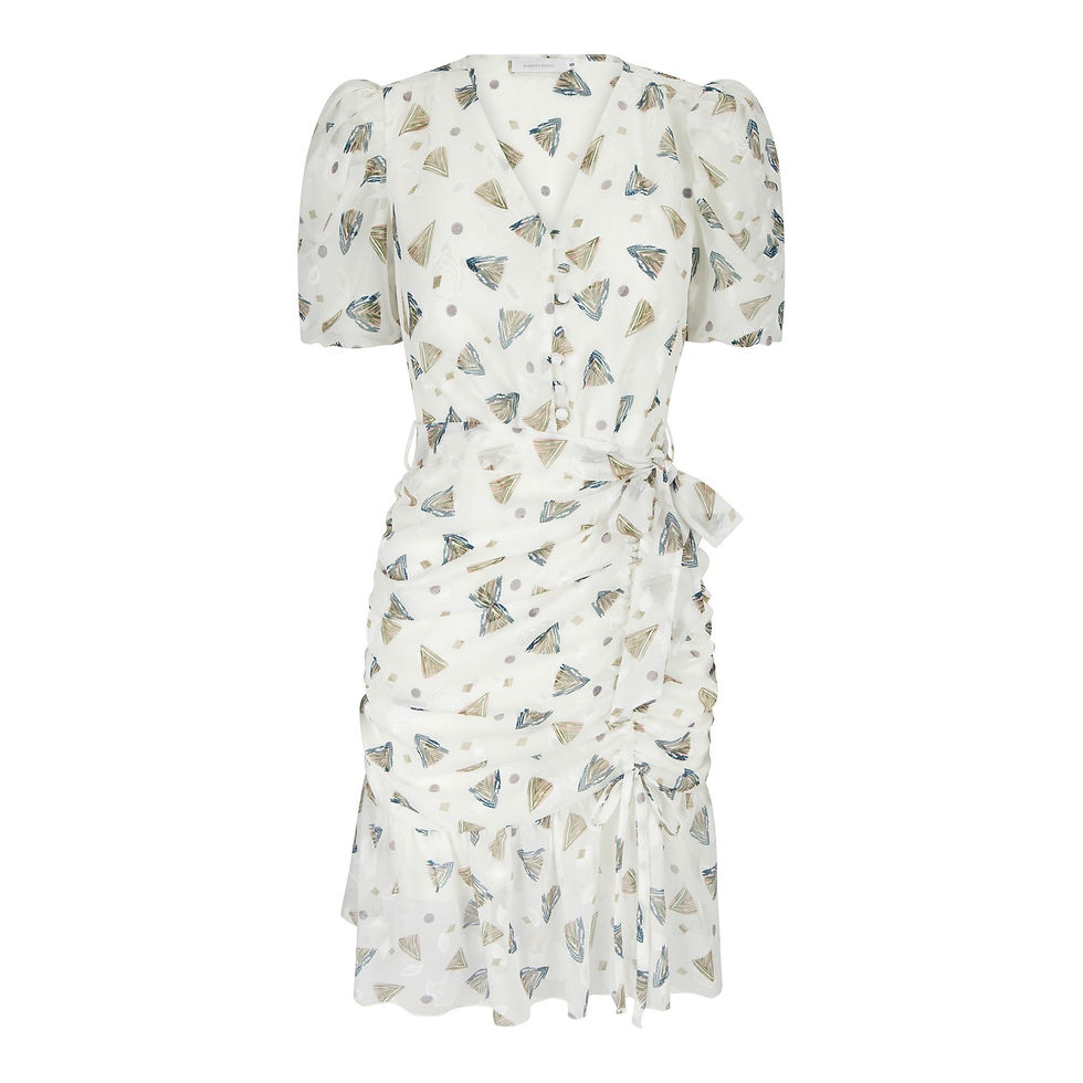 BELTED RUCHED MINI DRESS