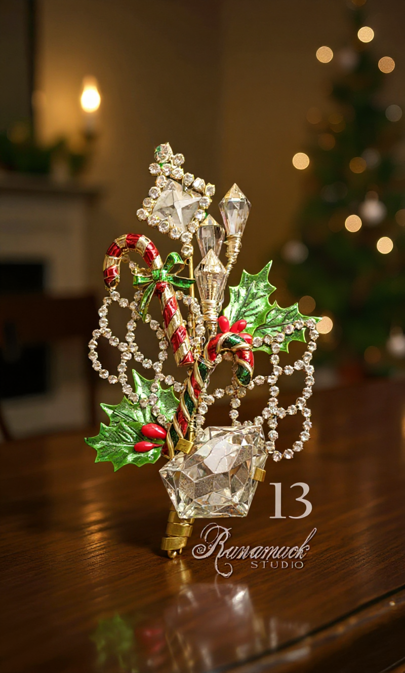 Thumbnail: Christmas Candy Canes Lapel Brooch