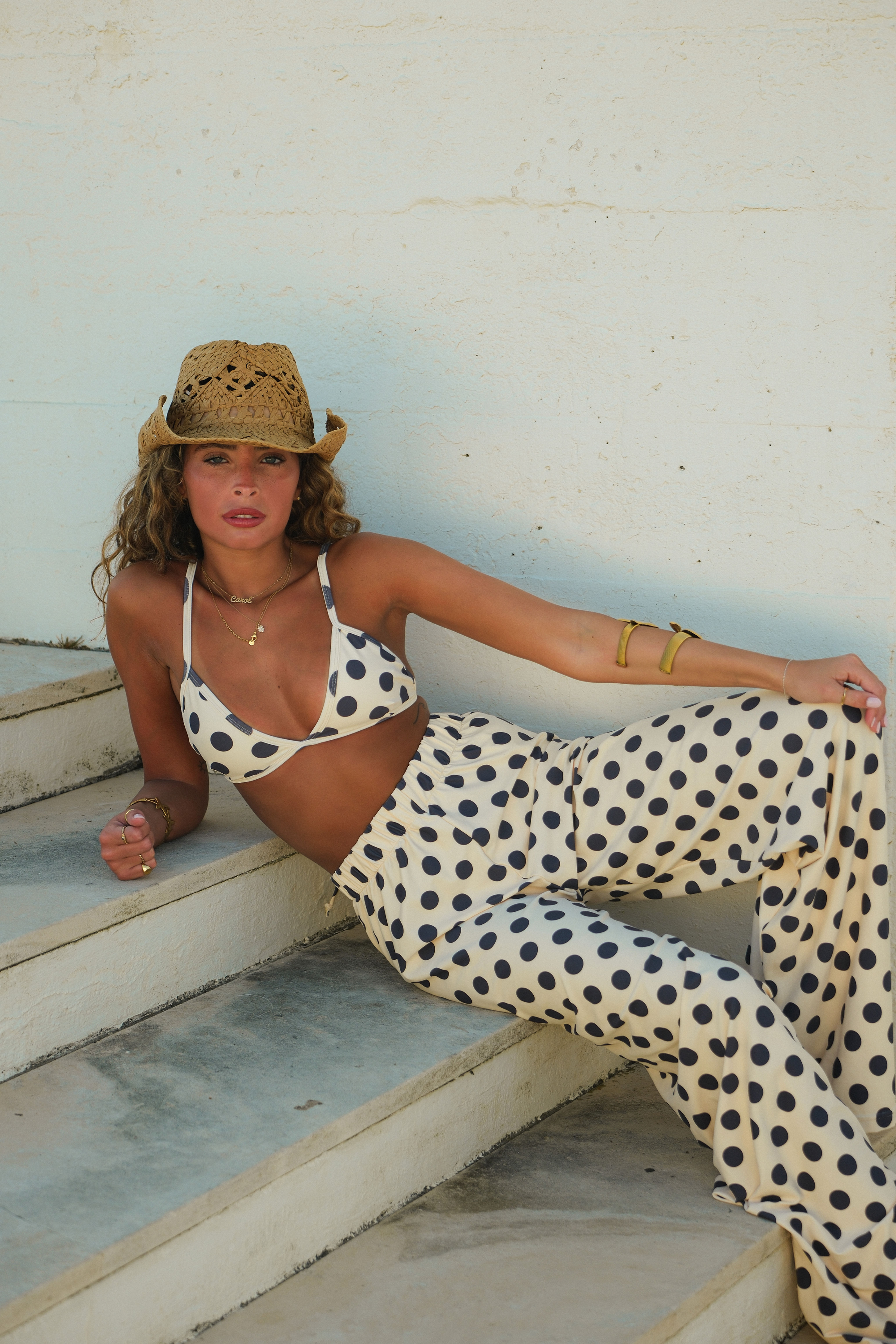 YELLOW BUTTER POLKA DOTS PANTS