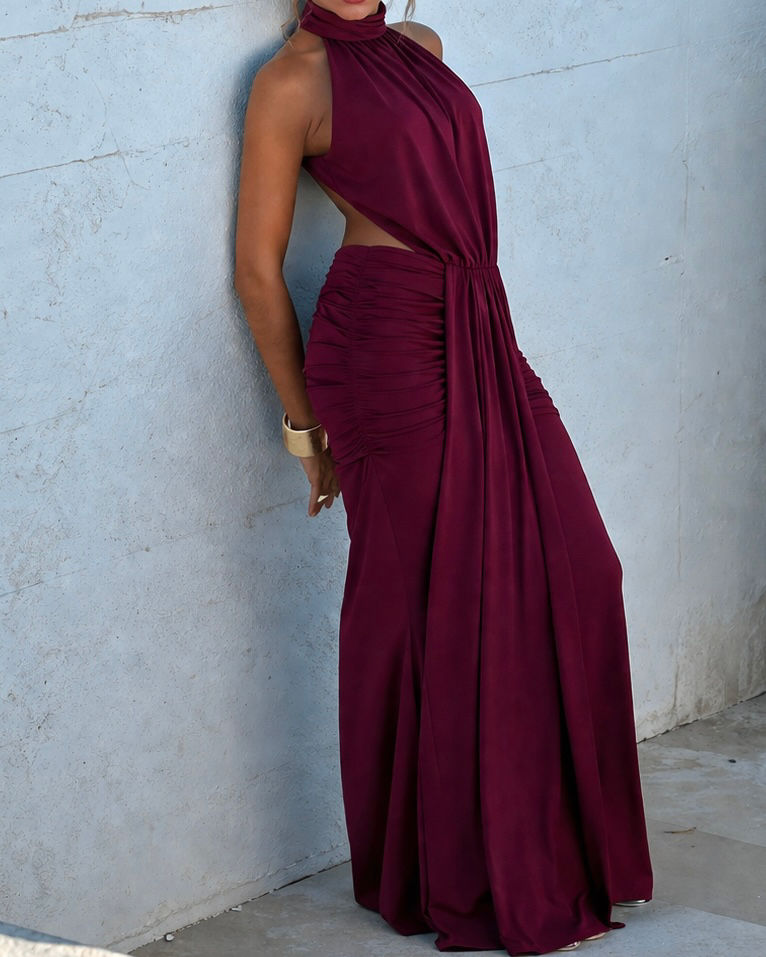 Miniatura: BURGUNDY PAPHOS DRESS