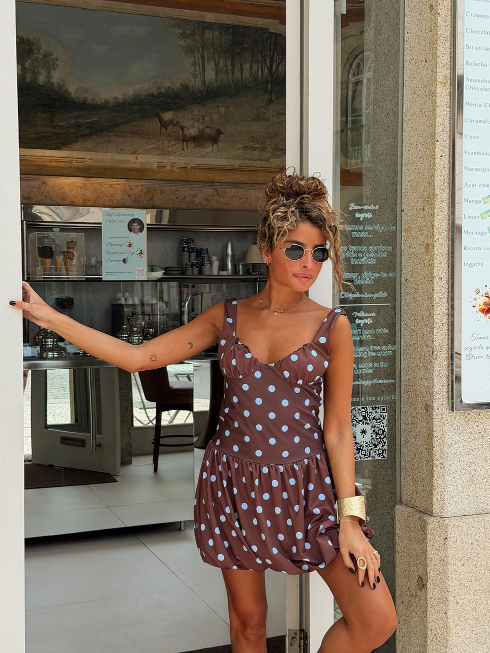 Miniatura: BROWN POLKA DOTS DRESS