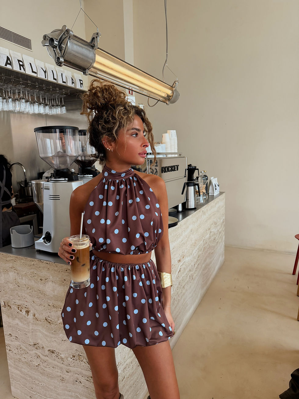 Miniatura: BROWN BARBIE POLKA DOTS SET