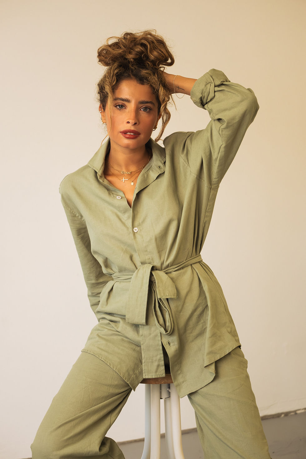 Thumbnail: GREEN LINEN SET