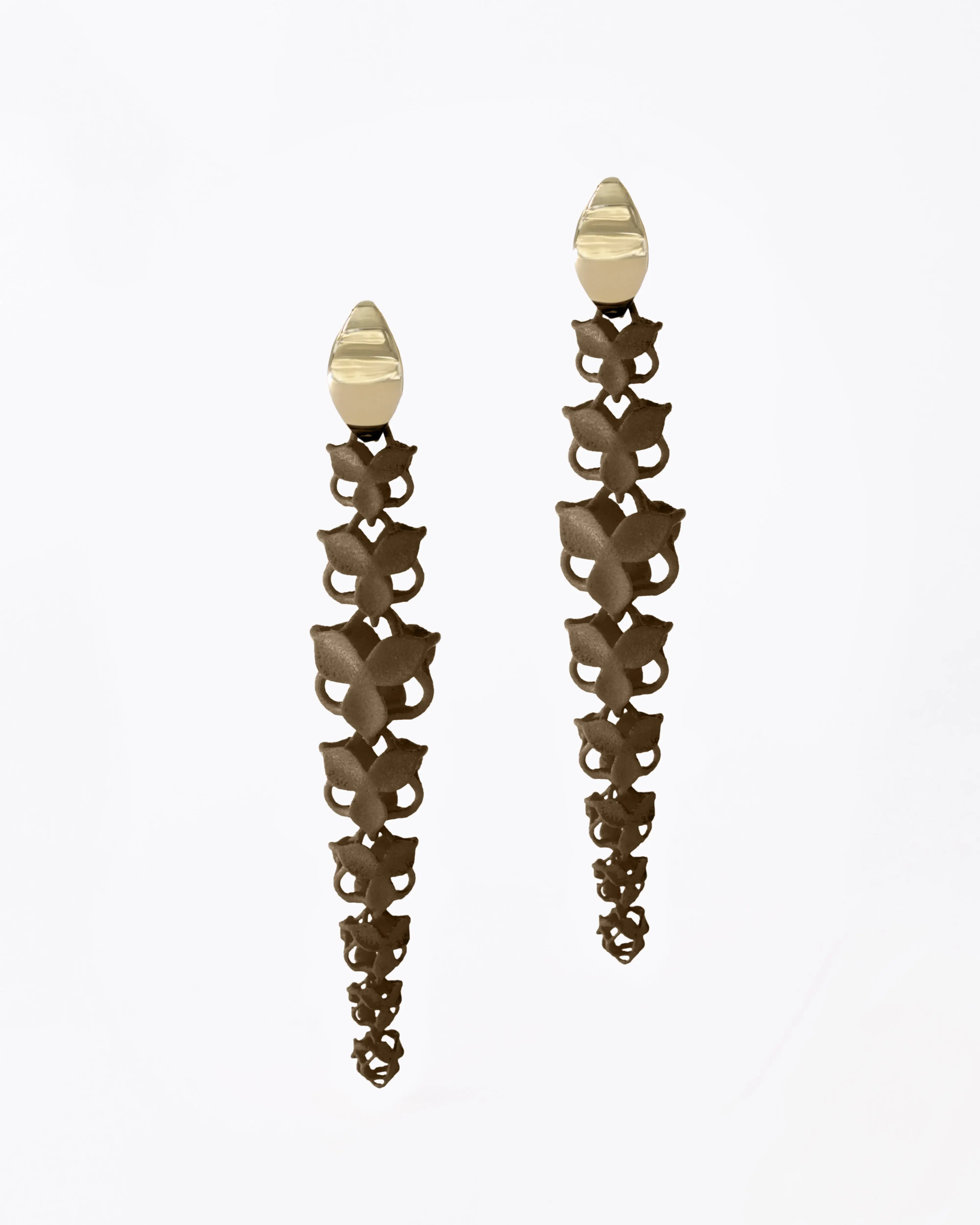 Boltenstern Fabnora Ohrringe Blossom Long Terra Brown by BLAHASCHMUCK WIEN 1010