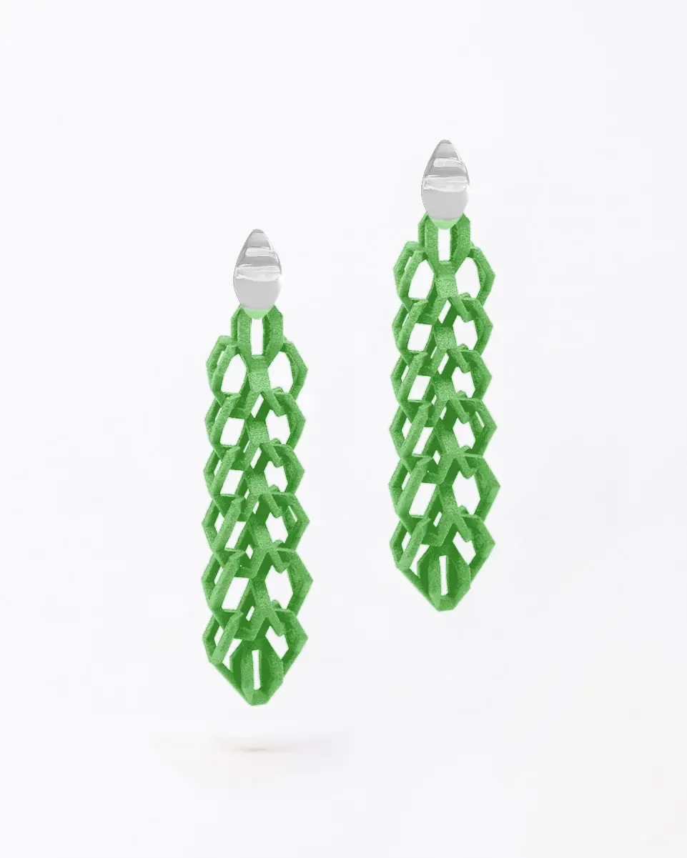 Boltenstern Fabnora Ohrringe Bond Small Lime Green by BLAHASCHMUCK WIEN 1010