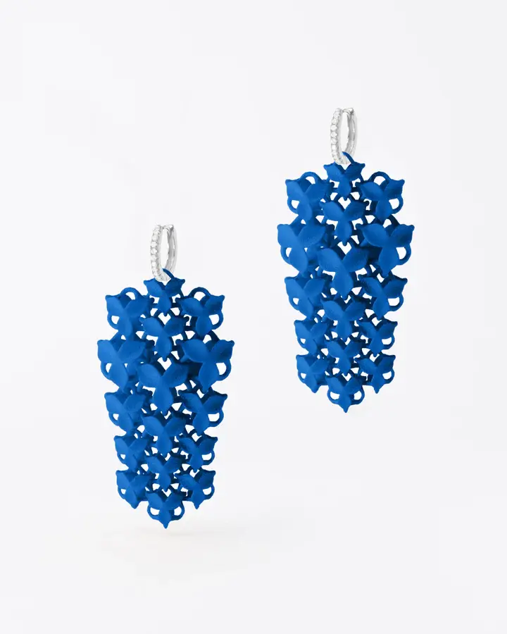 Boltenstern Fabnora Ohrringe Blossom Small Royal Blue by BLAHASCHMUCK WIEN 1010