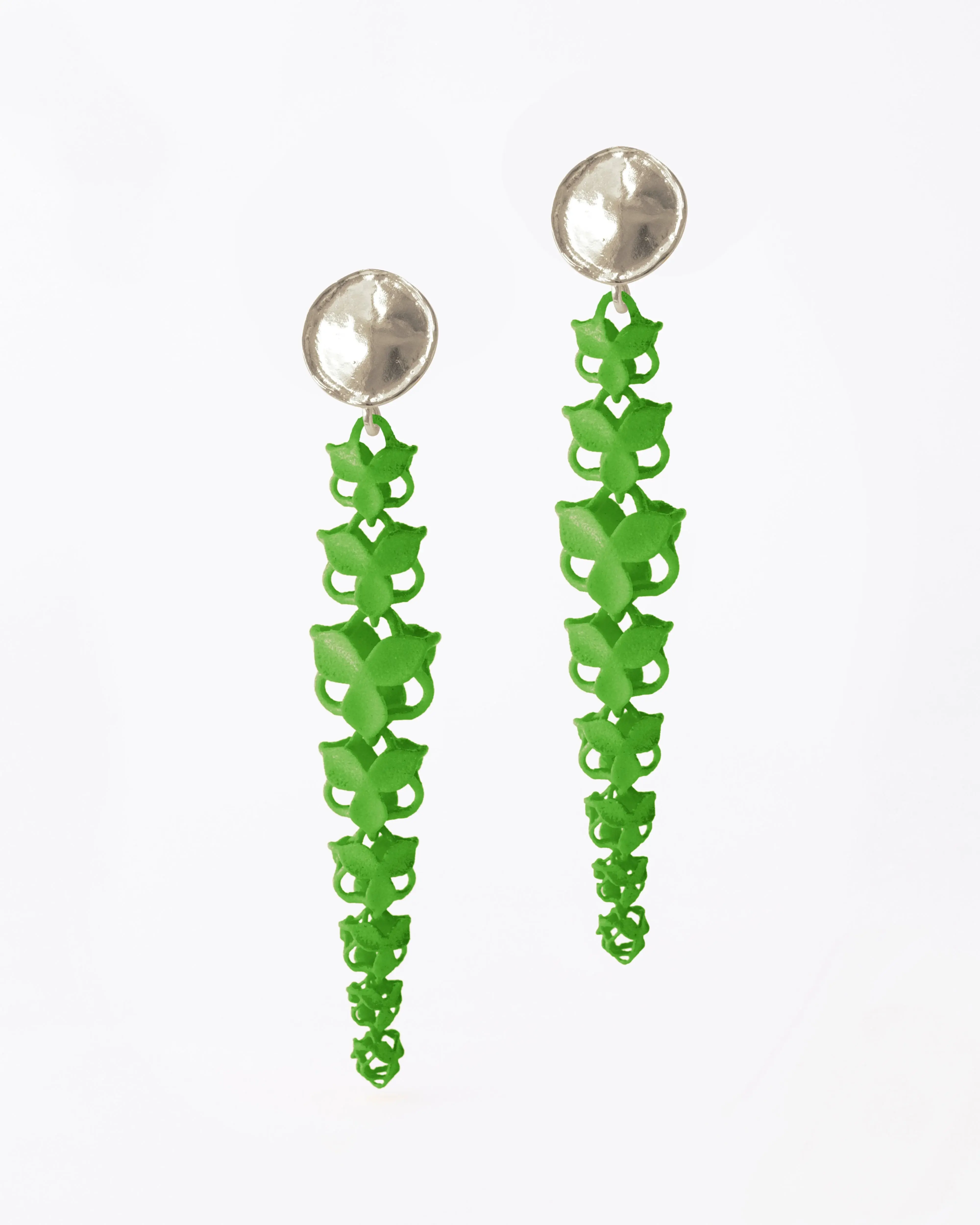 Boltenstern Fabnora Ohrringe Blossom Long Lime Green by BLAHASCHMUCK WIEN