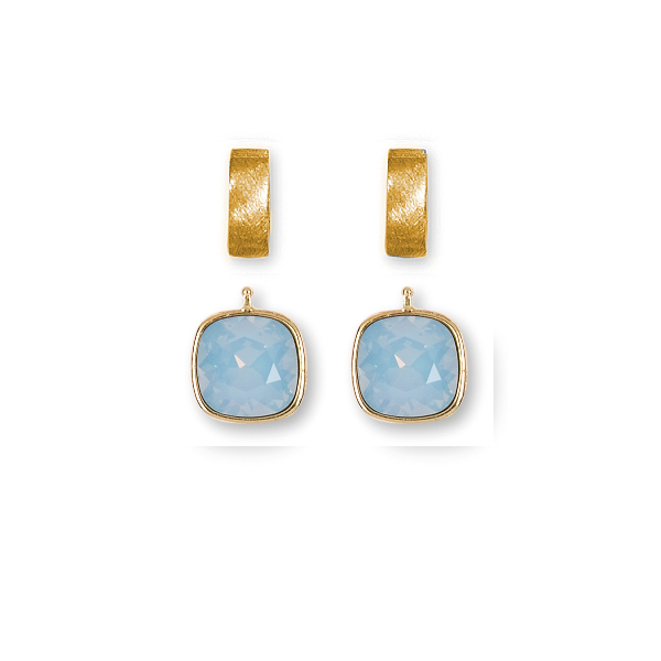 14mm Kristall vergoldet, 14mm Einhängerpaar, bleu