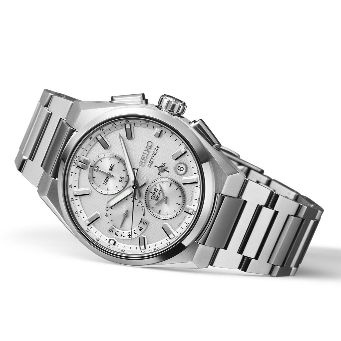 SEIKO SSH159J1 | GPS Solar Dual Time Chronograph Ø 42,0 mm Titan Silber-Weiß