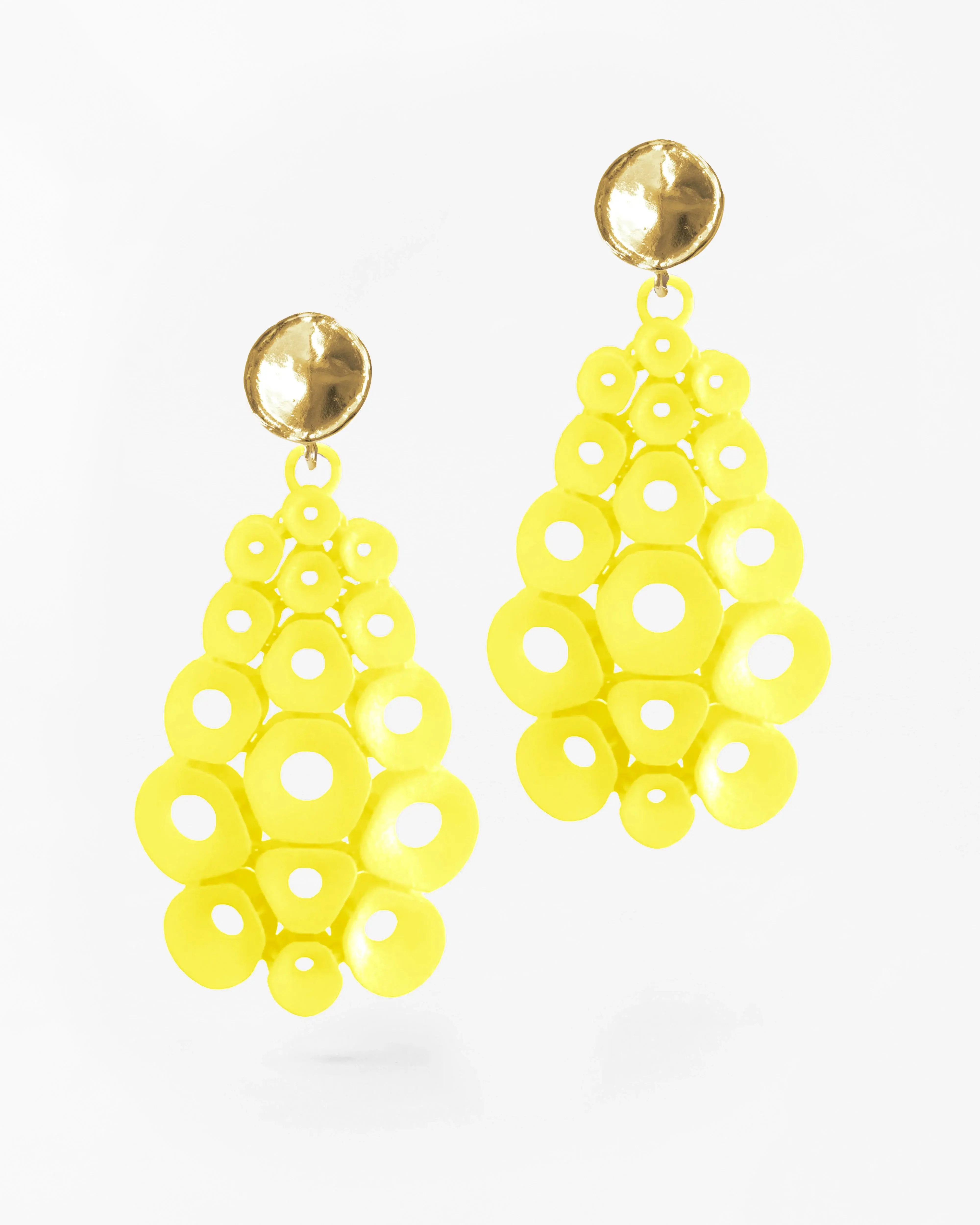 Boltenstern Fabnora Ohrringe Coral  Bright Yellow by BLAHASCHMUCK WIEN