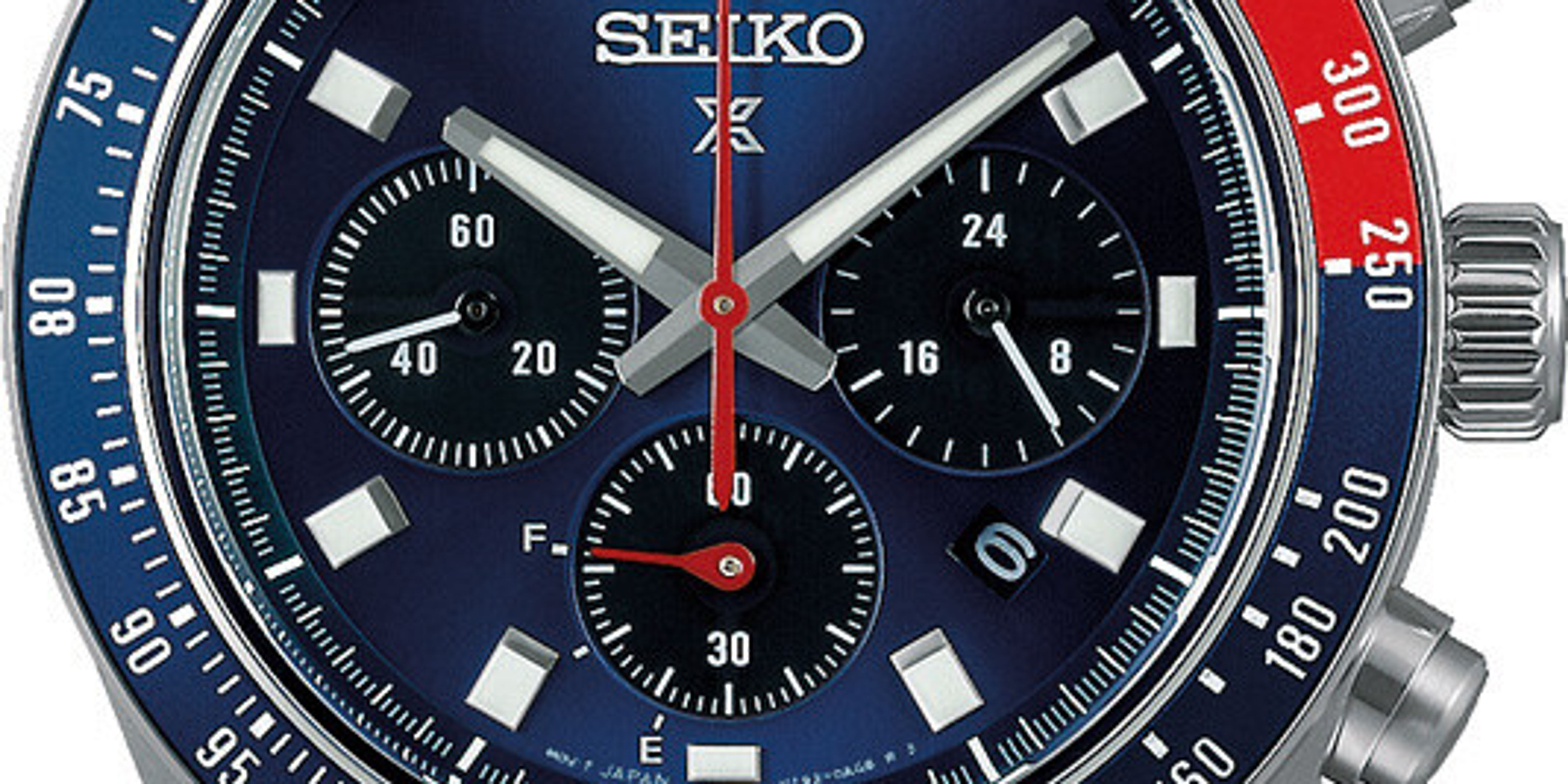 SEIKO Prospex Speedtimer Solar Chronograph SSC913P1 Solaruhr mit blauem Zifferblatt, blau-roter Tachymeterlünette, Edelstahlb