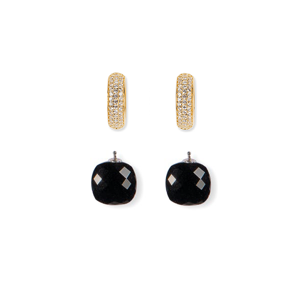 Briolett Schliff Einhänger E 50, schwarz, 16x16mm