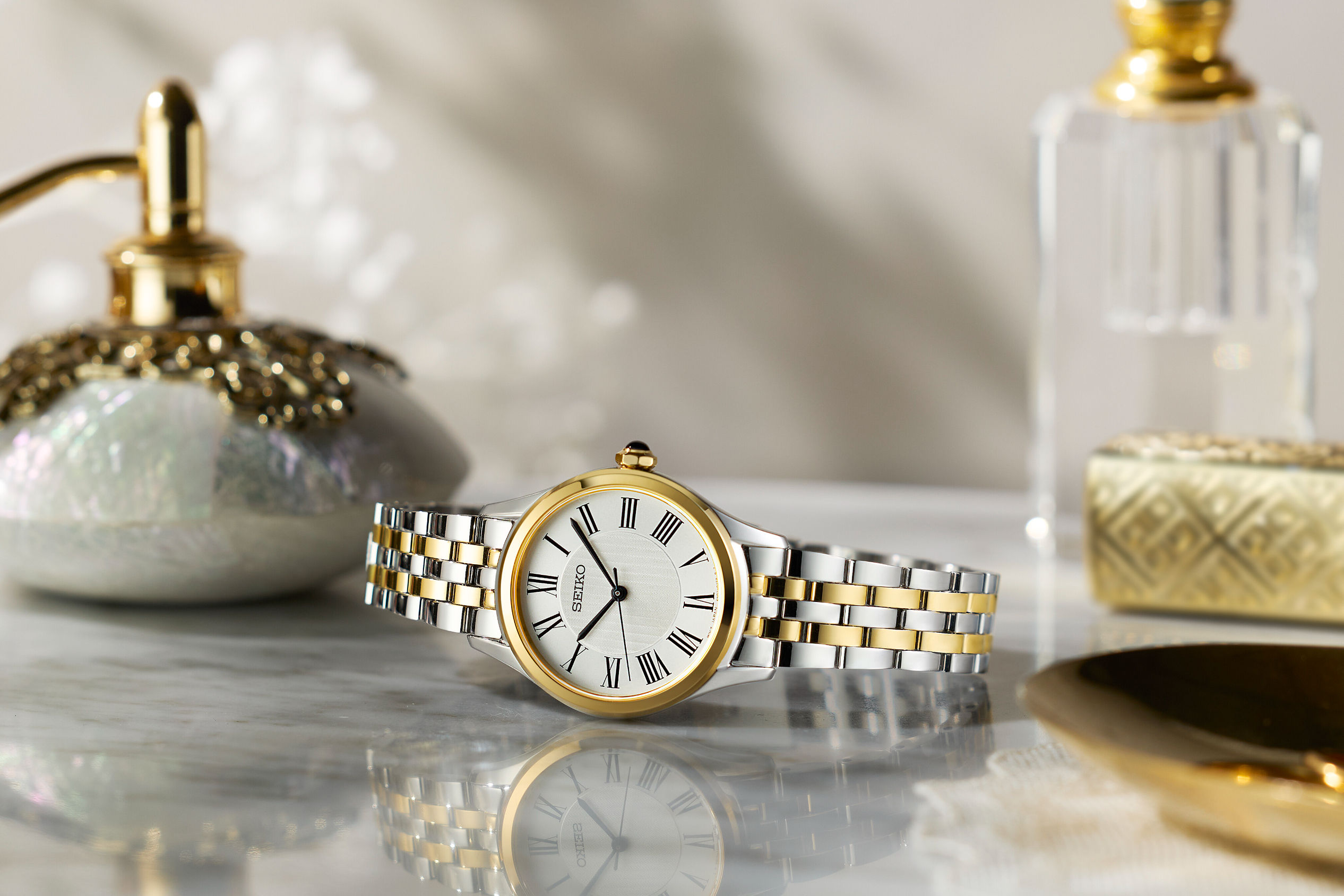 SEIKO SUR612P1 | Quartz Ø 29,6 mm Bicolor Weiß