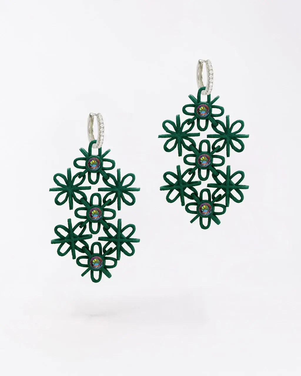 Boltenstern Fabnora Ohrringe LACE Pine Green by BLAHASCHMUCK WIEN