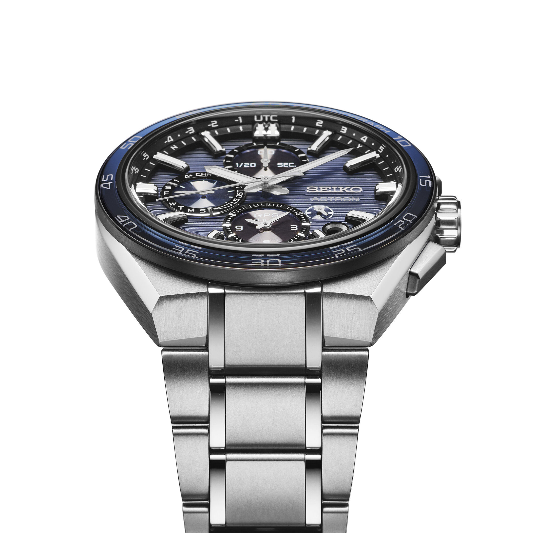 SEIKO ASTRON SSH175J1 | GPS Solar Dual Time Chronograph Ø 44,1 mm Titan Blau