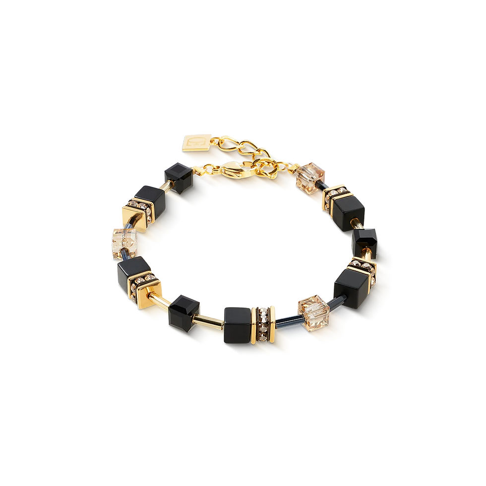 Coeur de Lion GeoCUBE® Armband Onyx schwarz-gold 4018301316 by BLAHASCHMUCK Vienna