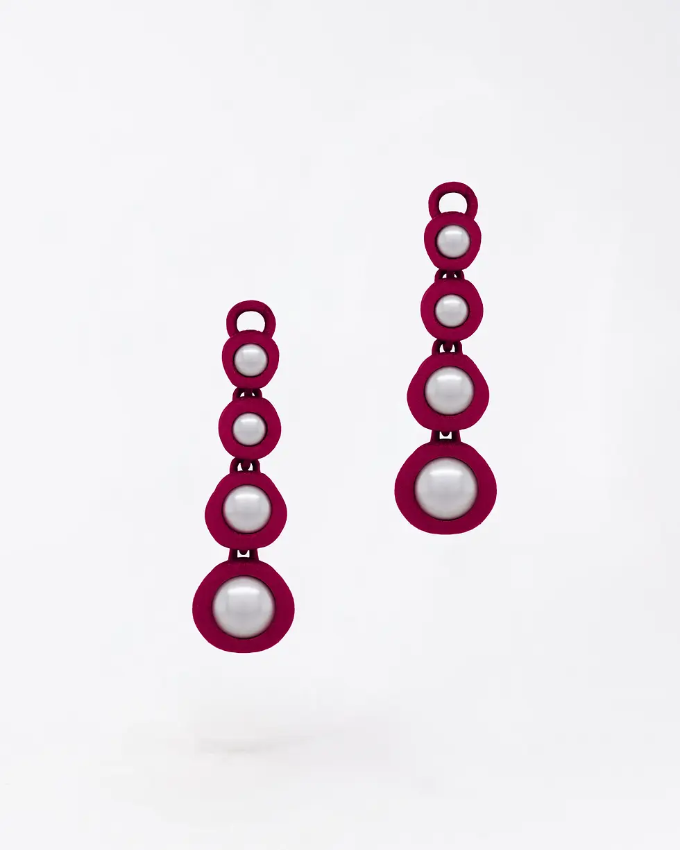 Boltenstern Fabnora Ohrringe Pearl Long Summer Wine by BLAHASCHMUCK WIEN