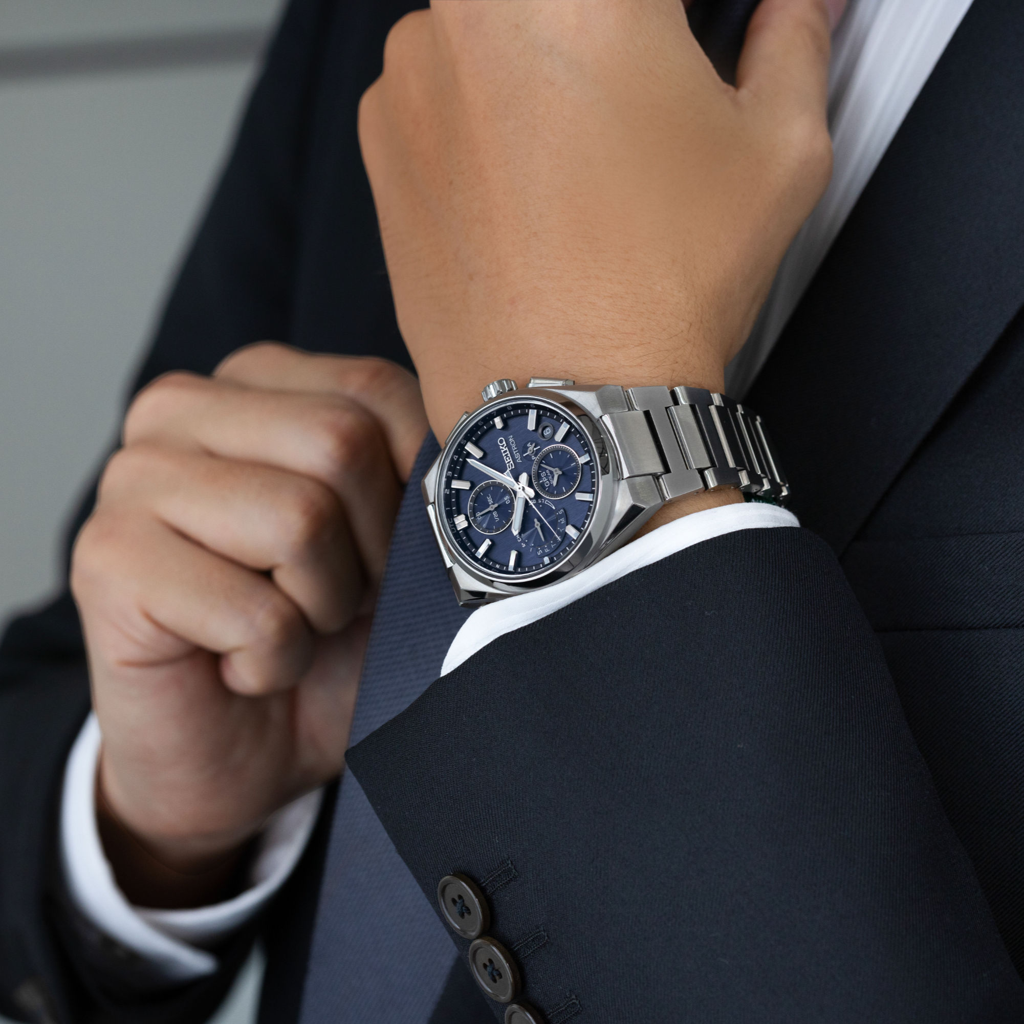 SEIKO SSH161J1 | GPS Solar Dual Time Chronograph Ø 42,0 mm Titan Blau