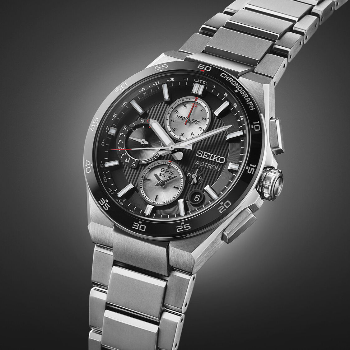 SEIKO ASTRON SSH151J1 | GPS Solar Dual Time Chronograph Ø 43,3 mm Titan Dunkelblau-Schwarz