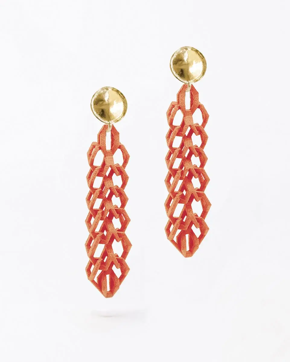 Boltenstern Fabnora Ohrringe Bond Small Papaya Orange by BLAHASCHMUCK WIEN