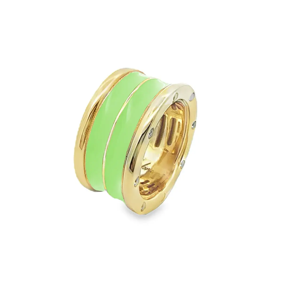 Labrioro Double Line Collection Ring Verde Prato Grasgrün  by Blahaschmuck Vienna
