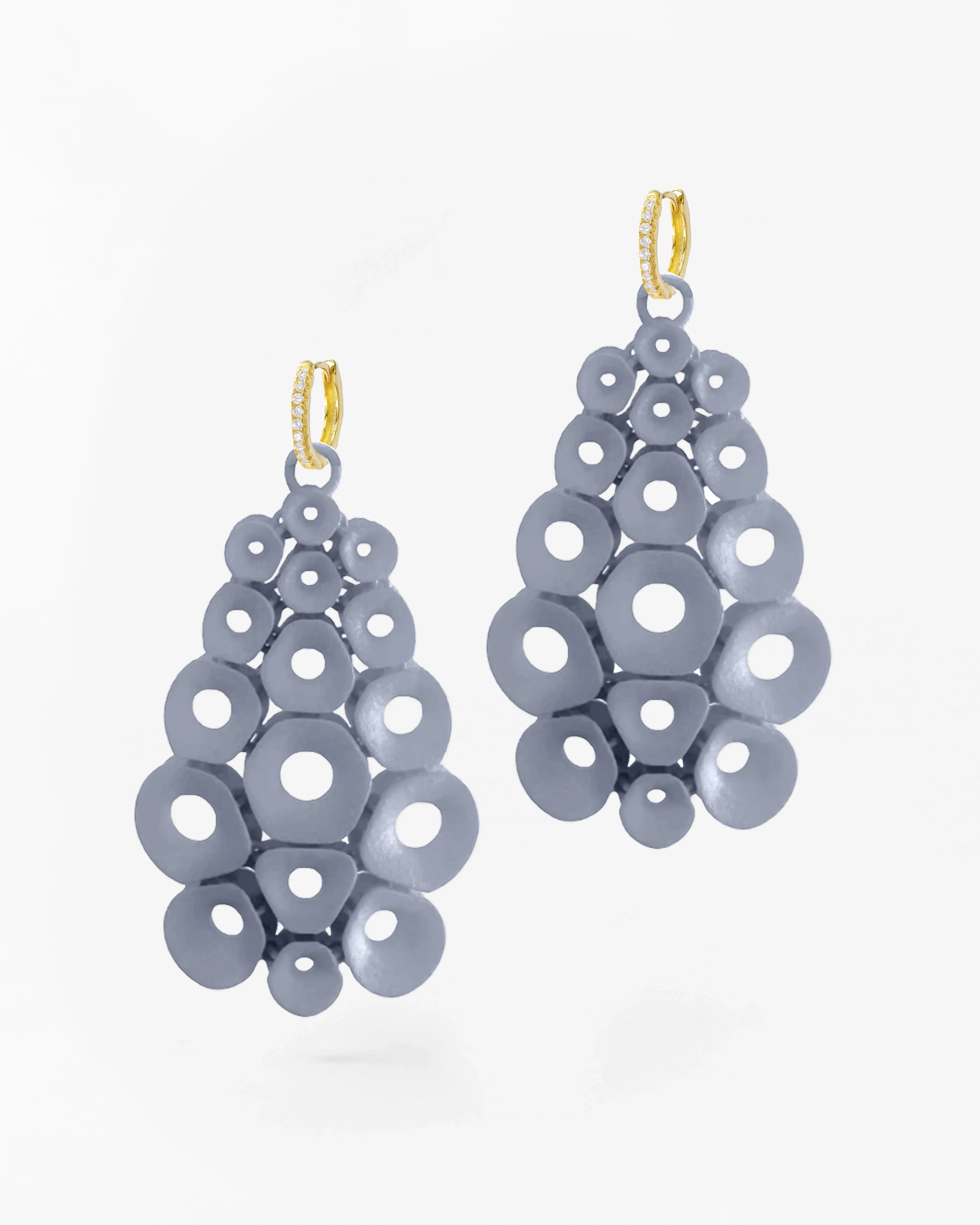 Boltenstern Fabnora Ohrringe Coral  Cool Grey by BLAHASCHMUCK WIEN